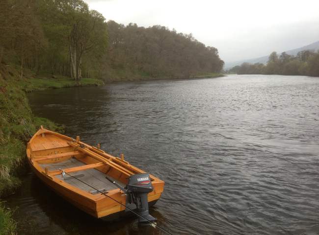 Boat Fishing For Salmon On The River Tay