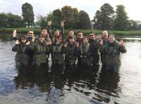Group Salmon Fishing On The River Tay